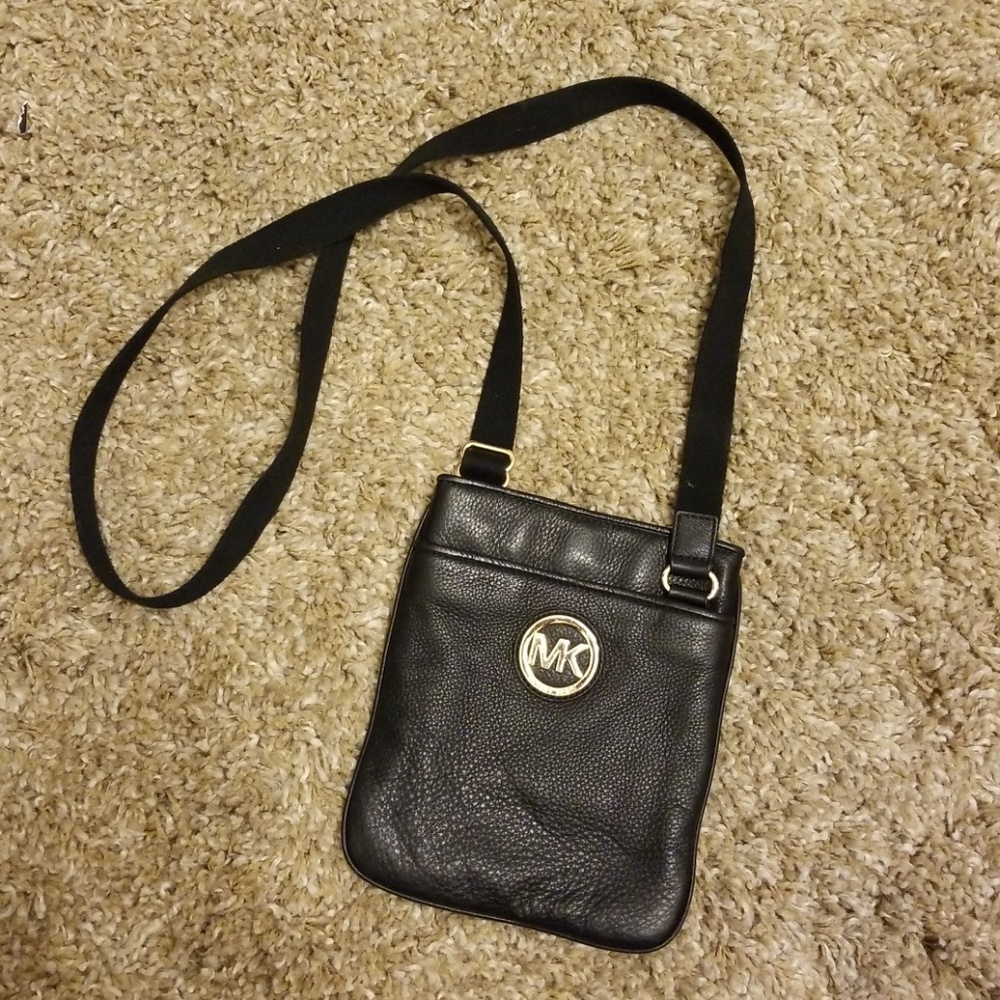 Michael Kors black leather crossbody